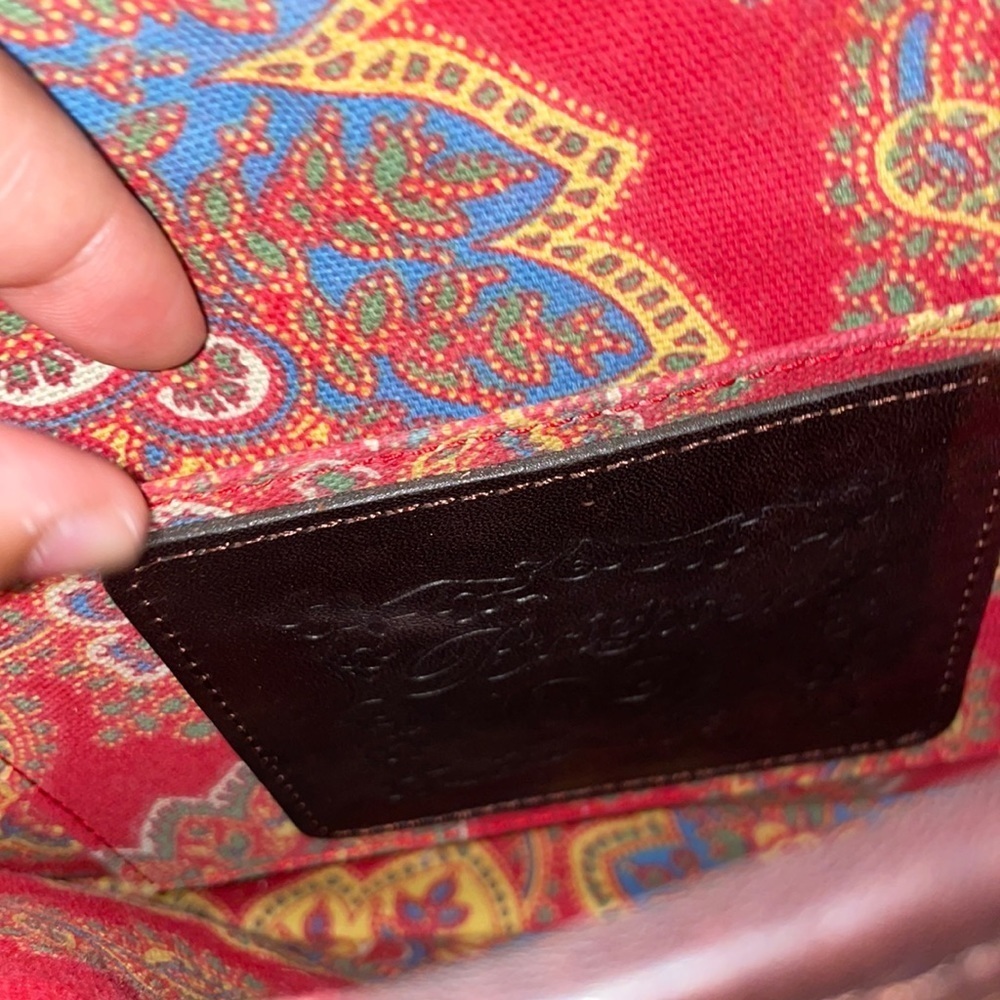 Brighton Woven Crossbody straw wicker leather paisley charm rope braid snap bag - Picture 7 of 12